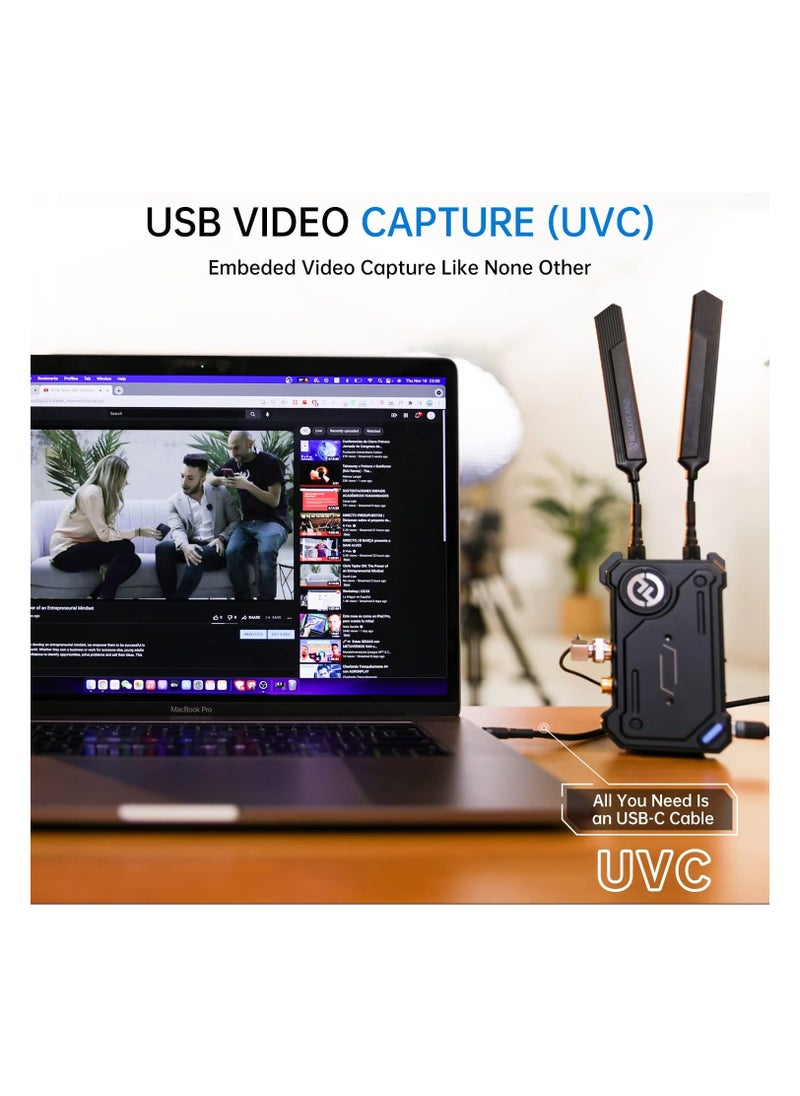 Hollyland COSMO C1 1000ft Wireless HDMI/SDI Video Transmission System – 40ms Latency, 1080p60, HEVO Technology, UVC Live Streaming, SDI Loopout