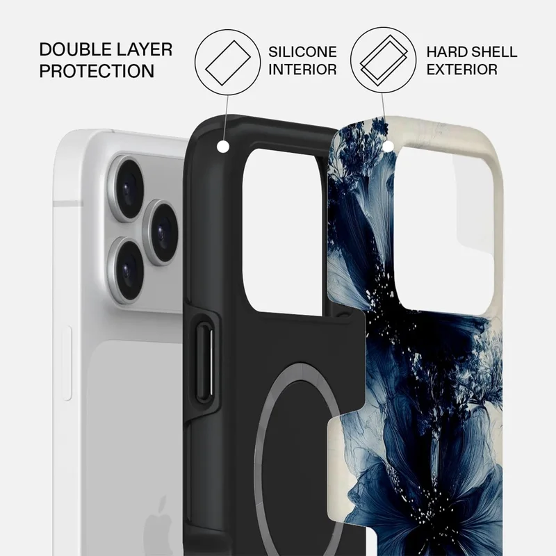 Mobcos Mobcos iPhone 17 Pro Max Velvet Night Premium Case Compatible with Hybrid Dual-Layer Hard Shell + Silicone Protection - Scratch-Resistant Shockproof Mobile Cover