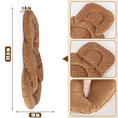 GFU Infant Car Seat Insert Head and Body Support, Reversible Newborn Insert for Carseat with Strap Pads, Soft Stroller Cushion Pillow Insert for Boys and Girls, Fits for Stroller, Swing, Brown - Image 5