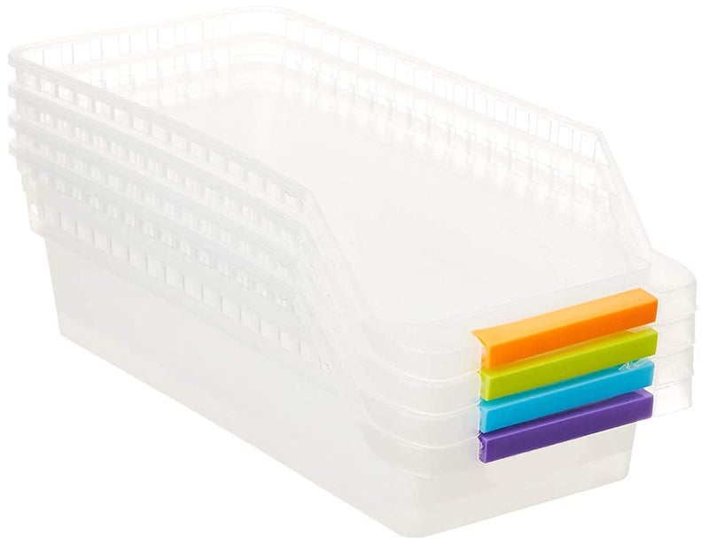 Inditradition Plastic Space Saver Food Storage Fridge Shelf Organizer Basket (Transparent) - Pack of 4 - Image 3
