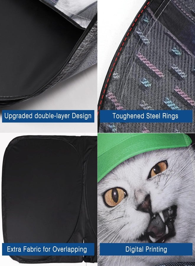 Pleneal Windshield Sun Shade - Car Sun Shade Windshield, Cute Reflector Sunshade Offers Ultimate Protection for Car Interior - Image 4