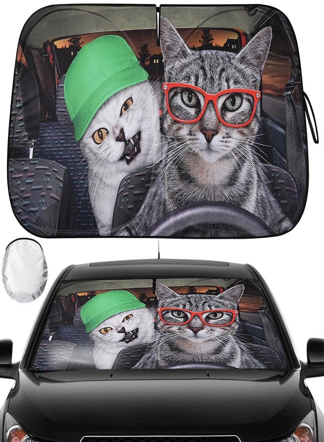 Pleneal Windshield Sun Shade - Car Sun Shade Windshield, Cute Reflector Sunshade Offers Ultimate Protection for Car Interior - Image 1