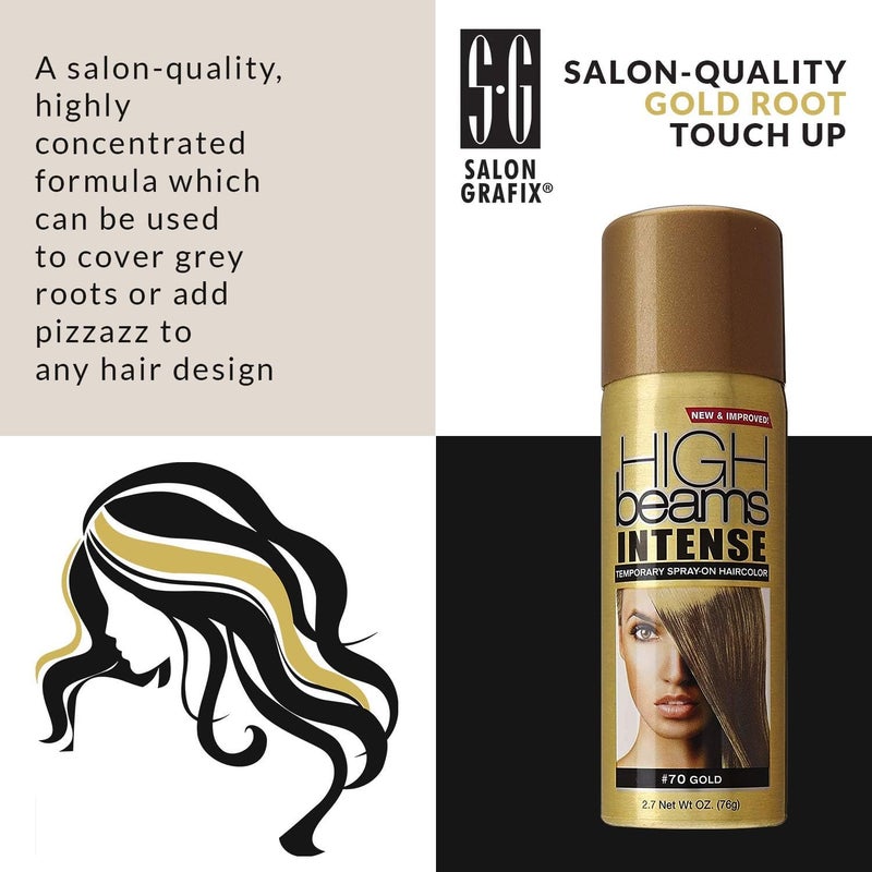 Ridge Beams Intense Temporary Spray-on Hair Color, 2.7fl. oz (Gold) - Image 1