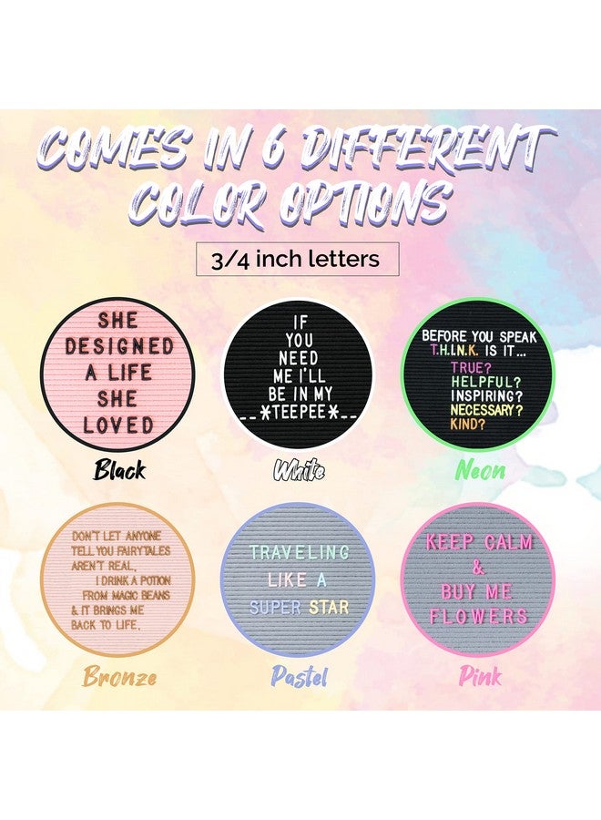 فيلت لايك شيرينغ حروف لوحة أحرف بلاستيكية فقط (348 قطعة) حروف لوحة أحرف مقاس 1 بوصة للوحة أحرف قابلة للتغيير مجموعة إكسسوارات لوحة أحرف بيضاء - Image 5