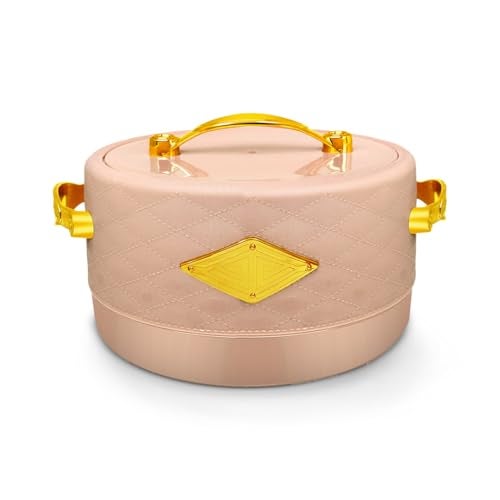 WARMEO Trinity Insulated Inner Stainless Steel Casserole, 2100ml, Rose Pink| BPA Free | Food Grade | Easy to Carry | Easy to Store | Chapati | Roti | Curd Maker - Image 1