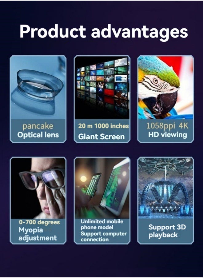 M MIAOYAN New high-tech VR glasses, viewing glasses, panoramic immersive experience, IMAX giant screen smart glasses  - Image 5