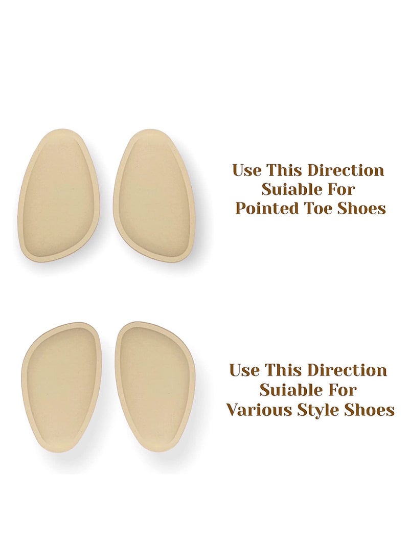 SOLARAE Forefoot Shoe Metatarsal Pads, Ball of Foot Sponge Cushions Inserts Insoles Shoes Too Big Foot for Men Women Kids Shoes Nude Black 4 Pairs - Image 3
