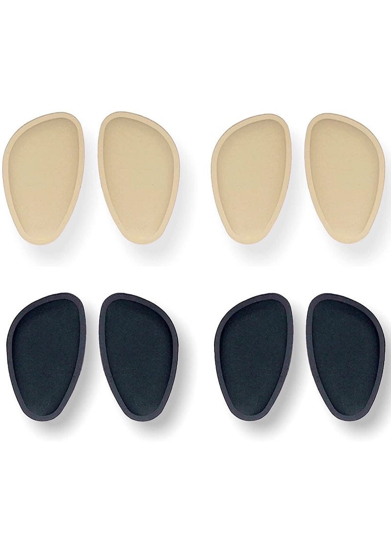 SOLARAE Forefoot Shoe Metatarsal Pads, Ball of Foot Sponge Cushions Inserts Insoles Shoes Too Big Foot for Men Women Kids Shoes Nude Black 4 Pairs - Image 1