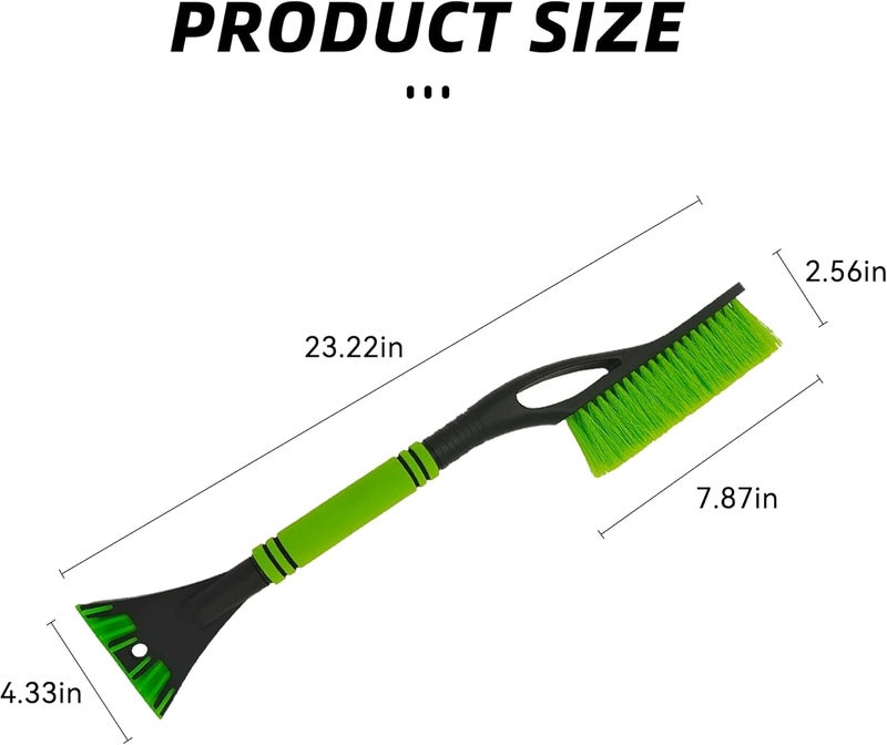 Alieemo 27" Detachable Aluminum Snow Brush & Ice Scraper for Car Windshield - Ergonomic Foam Grip, Suitable for Cars, Trucks, SUV Windshields & Windows, Winter Car Essential Tool (Green) - Image 2