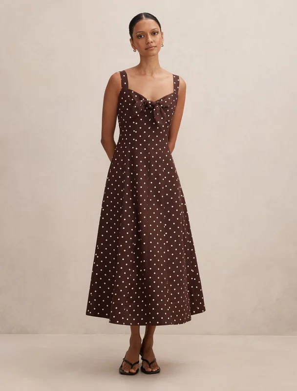فورايفر نيو Kara Petite Tie Front Linen Midi