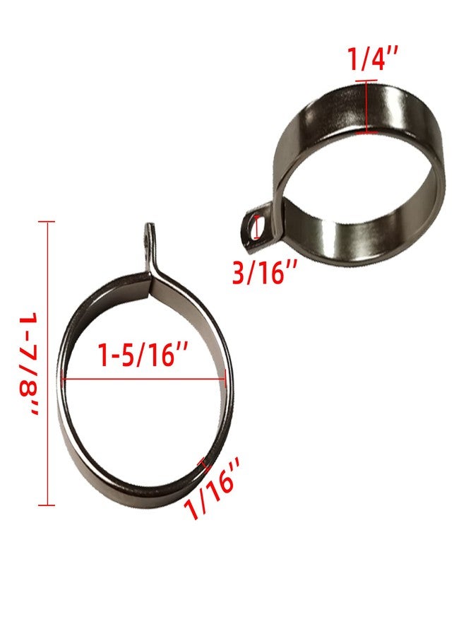 Kowibcl 40Pcs Curtain Rod Rings, 1.26 Inch (32mm) Inner Dia Drapery Ring for Curtain Rods, Nickel - Image 3