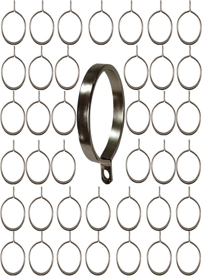 Kowibcl 40Pcs Curtain Rod Rings, 1.26 Inch (32mm) Inner Dia Drapery Ring for Curtain Rods, Nickel - Image 1