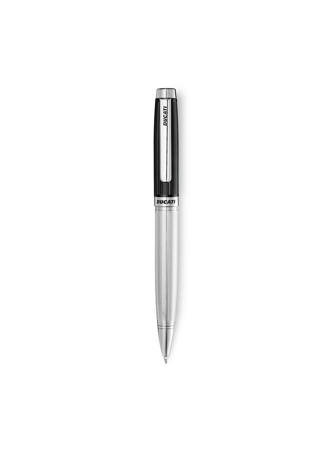 Ducati Cardio Black Upper Barrel Stainless Steel Trims Twist Ballpoint Pen for Men, Blue Ink - Image 1