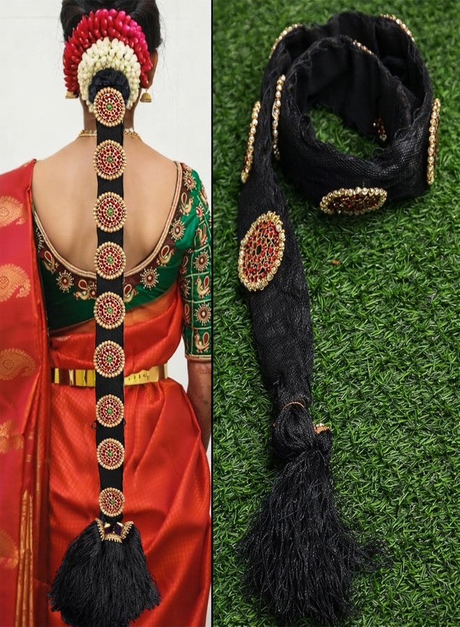 THANUS CRAFT THANU'S CRAFT Pula Poola Jada Billalu Hair Choti Ornaments Bharatanatyam Kuchipudi Classical Dance Jewellery for women - Image 1