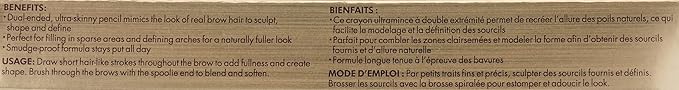 Stila Sketch Sculpt Brow Pencil Medium Smudge Proof Dual Ended Micro Tip
