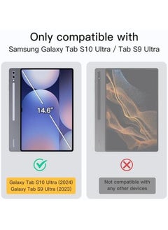 Jetech Case For Samsung Galaxy Tab S10 Ultra Tab S9 Ultra 14.6 Inch With S Pen Holder Slim Folio Stand Protective Tablet Cover Multi Angle Viewing Graphite Black  - Image 2