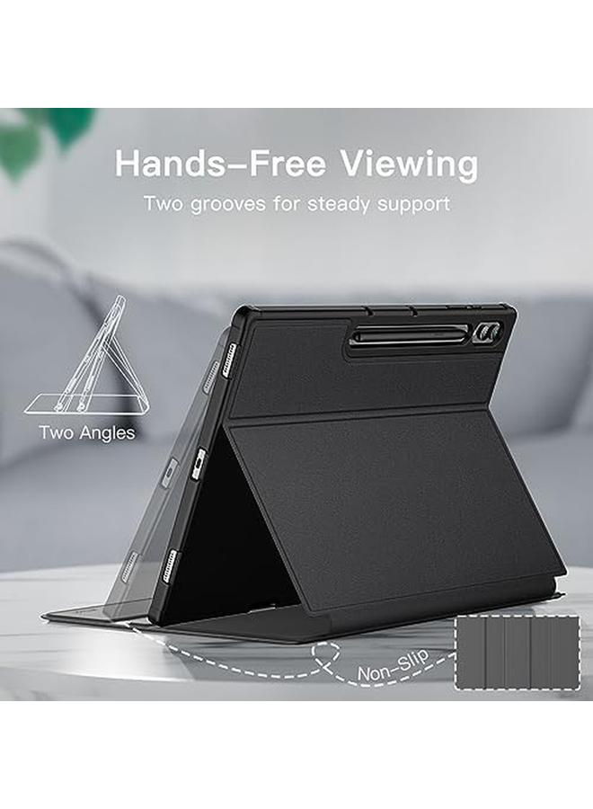 جي تيك حافظة لجهاز سامسونج جالكسي تاب S10 ألترا تاب S9 ألترا مقاس 14.6 بوصة مع حامل قلم S، غطاء واقٍ رفيع للغاية متعدد الزوايا، أسود جرافيت - Image 3