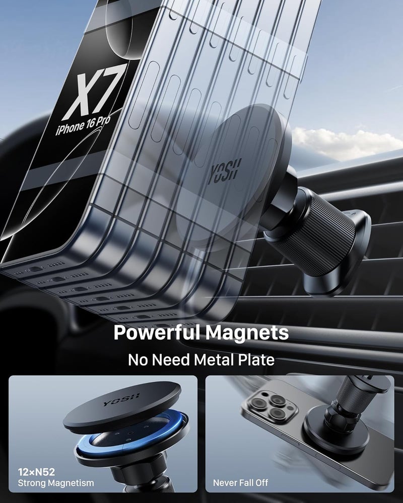 YOSH MagSafe Car Mount Air Vent - Magnetic Phone Holder for iPhone 12-17 Series - Image 4