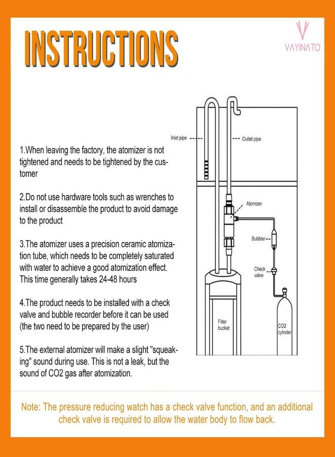 VAYINATO Qanveee Aquarium CO₂ Diffuser with Safe Nut Lock System | Fine Atomization CO₂ Atomizer for Fish Tanks | High-Efficiency Carbon Dioxide Diffuser by Petzlifeworld (M2 (16/22MM)) - Image 5
