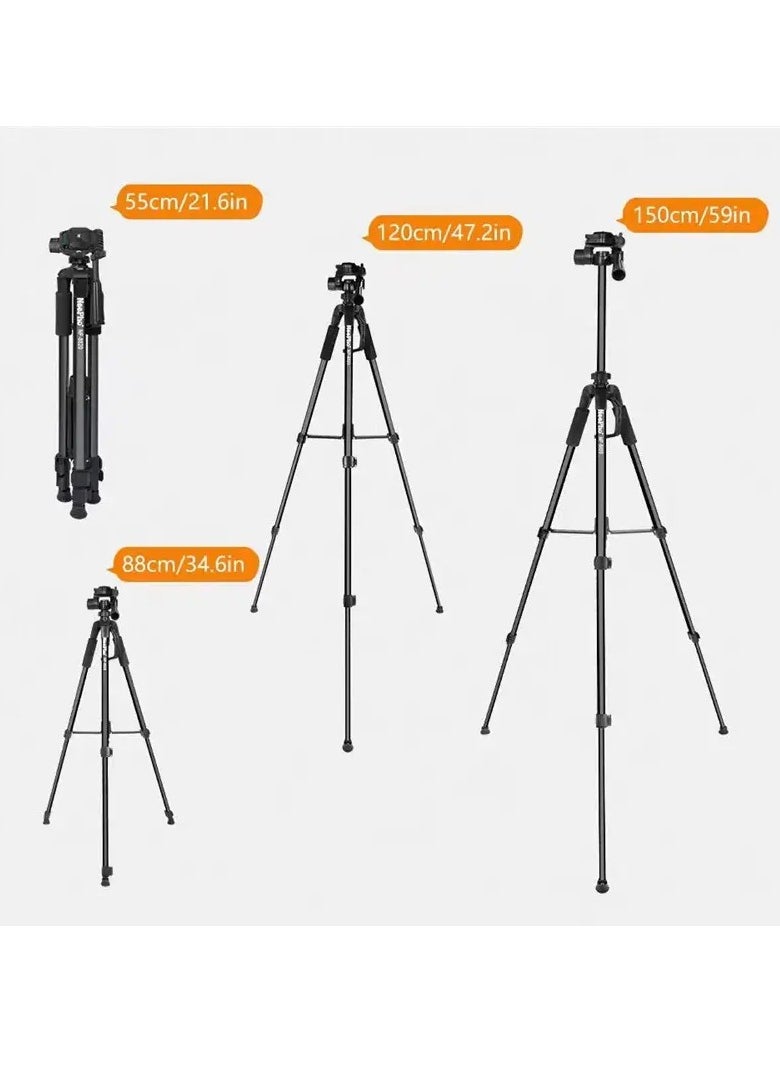 NeePho NP8820 Extendable 180 Degrees Tilt Handle Carbon Fiber Camera Tripod Phone Outdoor Live Selfie Camera Phone Floor , Stand for DSLR Camera - ( Digital Camera, Video Camera, Mobile Phone )  - Image 3