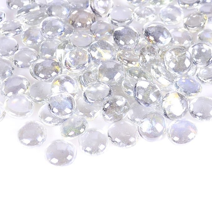 FLAT GLASS GEMSMARBLESSTONESBEADS FOR VASE FILLER TABLE SCATTER GAMES 1 LBS 1719MM APPROX 34 CLEAR STANDARD