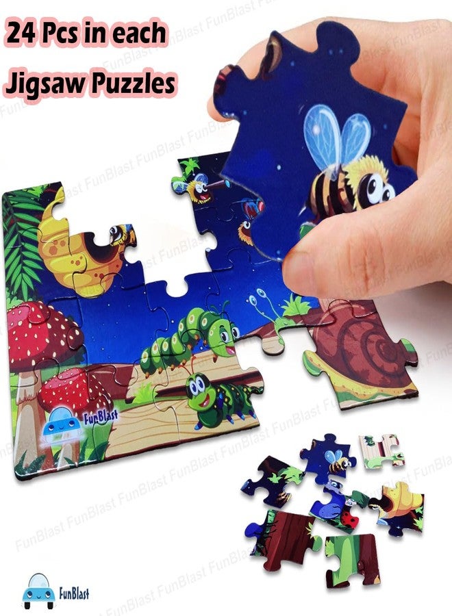 FunBlast Jigsaw Puzzles for Kids, Insects Jigsaw Puzzle for Kids, Floor Puzzle for Children, Learning and Educational Jigsaw Puzzle Toys, Set of 4-96 Pcs Puzzle (Multicolor, Size 30 X 22 CM) - Image 3