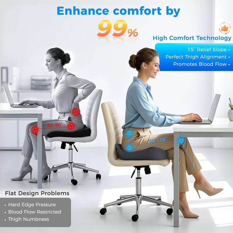 Niceeday Ergonomic Memory Foam Seat Cushion - Image 4