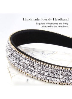 Wecoe Wecoe Silver Headband Women Girls Fashion with Rhinestones, Crystal Bling Sparkly Hair Band, Thin Hair Accessories for Short Hair, Holiday Birthday Gift  - Image 4
