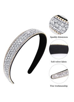 Wecoe Wecoe Silver Headband Women Girls Fashion with Rhinestones, Crystal Bling Sparkly Hair Band, Thin Hair Accessories for Short Hair, Holiday Birthday Gift  - Image 2