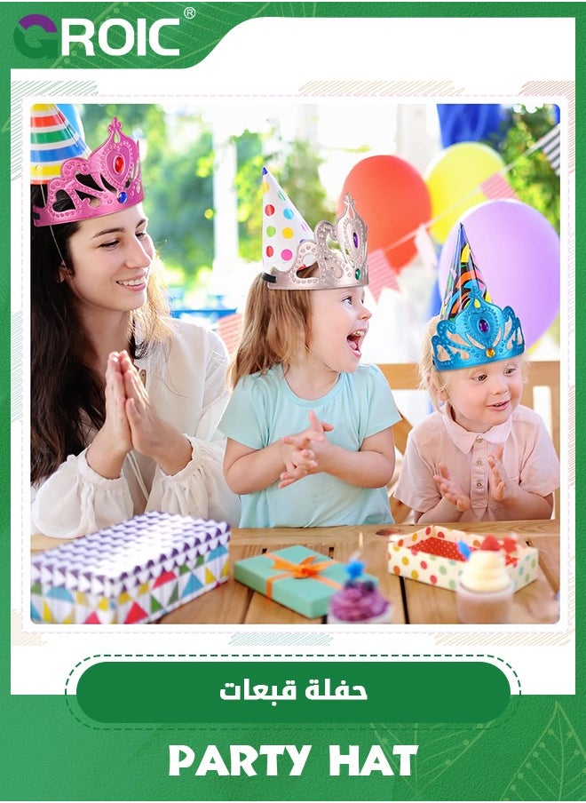 GROIC 24 Pieces DIY Crowns Set, Include 12 Pieces Foam Princess Crowns and 12 Pieces Crystal Diamond Sticker for Kids,Party Favors,Party Dress-up Accessories  - Image 5