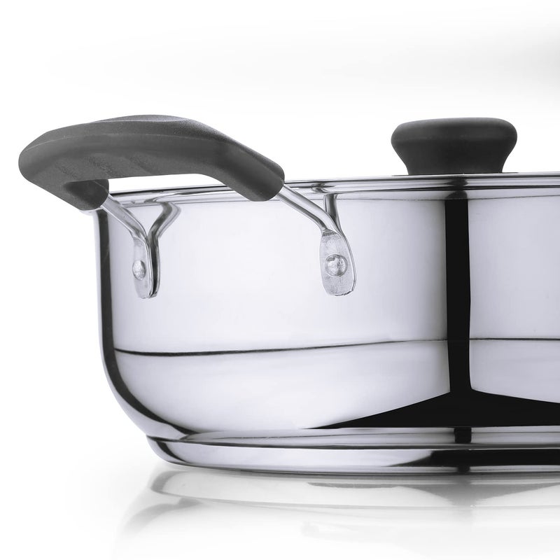 Ramson Ramson Stainless Steel Multi Kadhai with SS Lid 24 cm, Carnival Kitchen Serving & Cooking Range with Induction Base  - Image 3