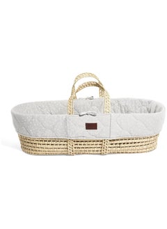 The Little Green Sheep Natural Quilted Moses Basket and Mattress Dove Rice  - Image 5