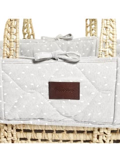 The Little Green Sheep Natural Quilted Moses Basket and Mattress Dove Rice  - Image 3