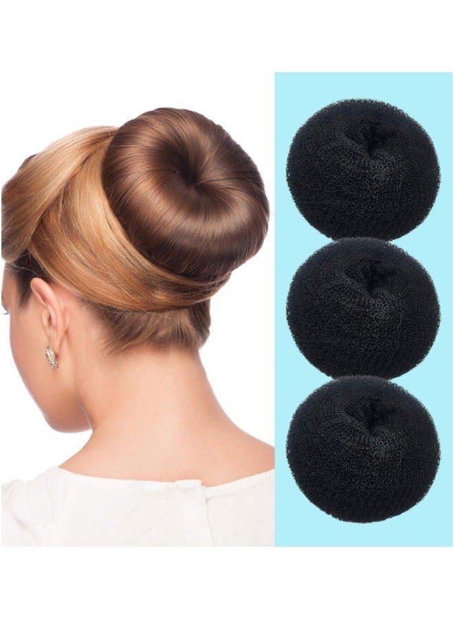 Globalstar Donut Hair Bun Black 4.3 Inches - Perfect Updo for Ladies pack of 3pcs - Image 4