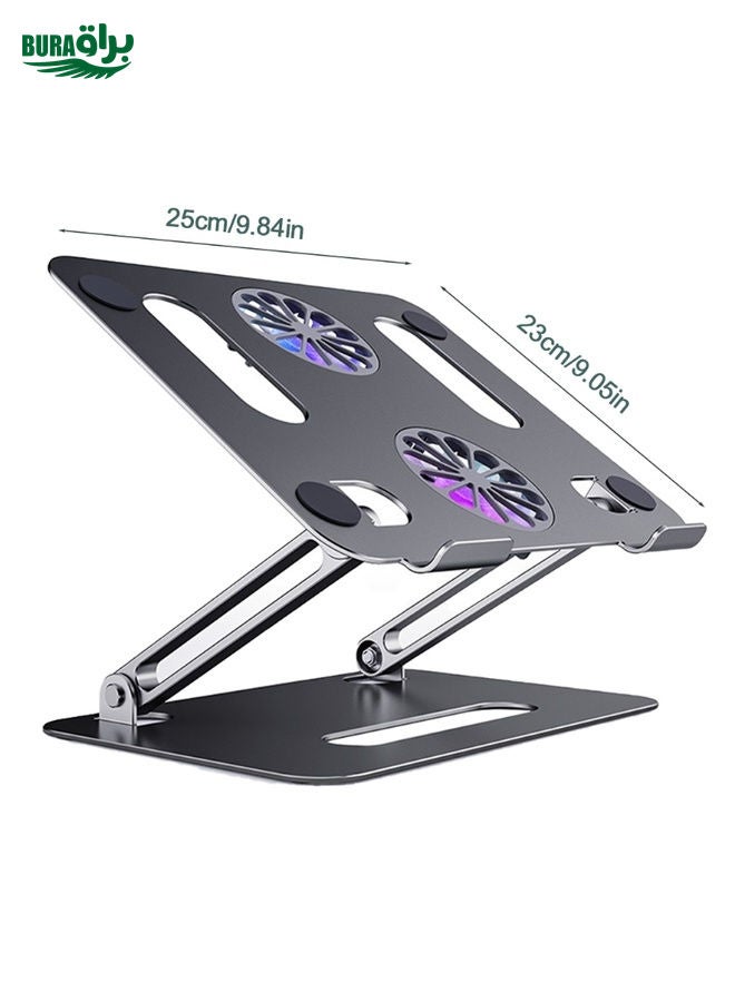 BURAQ BONERUY P43F Aluminum Alloy Folding Computer Stand Notebook Cooling Stand, Colour: Grey  - Image 3
