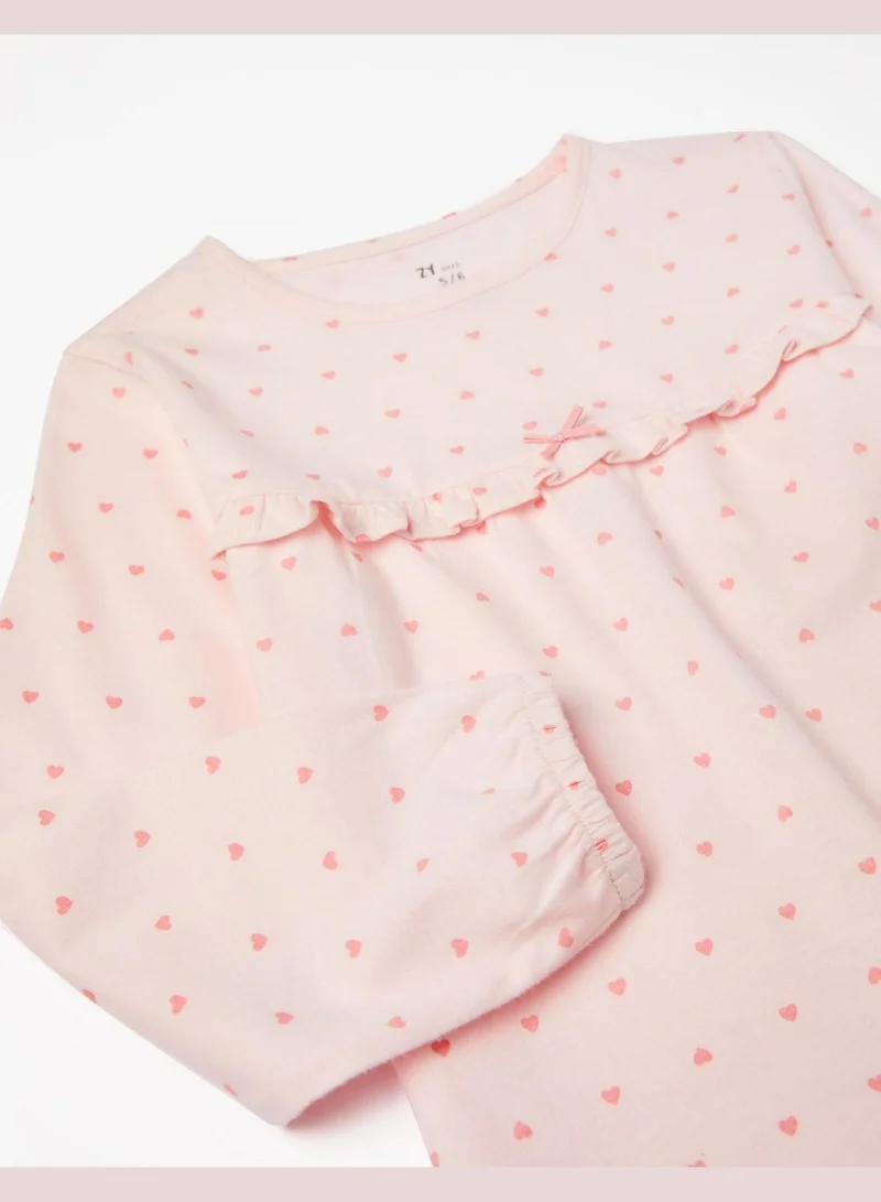 Zippy Zippy Cotton Pyjamas With Heart Motif For Girls