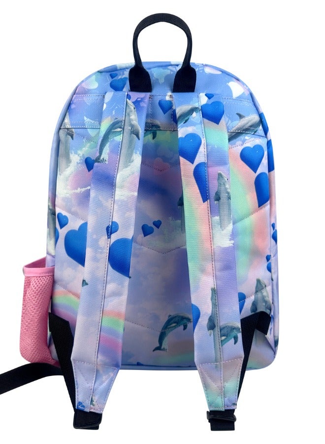 JUST HYPE Iconic Backpack- Rainbow Dolphins - Image 4