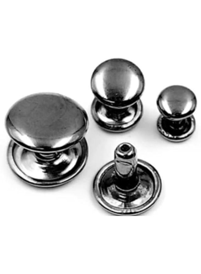 Gun Black 8x6mm Metal Double Cap Rivets 100 Sets For Leathercraft Repair Shoes Bag Belt - Image 2