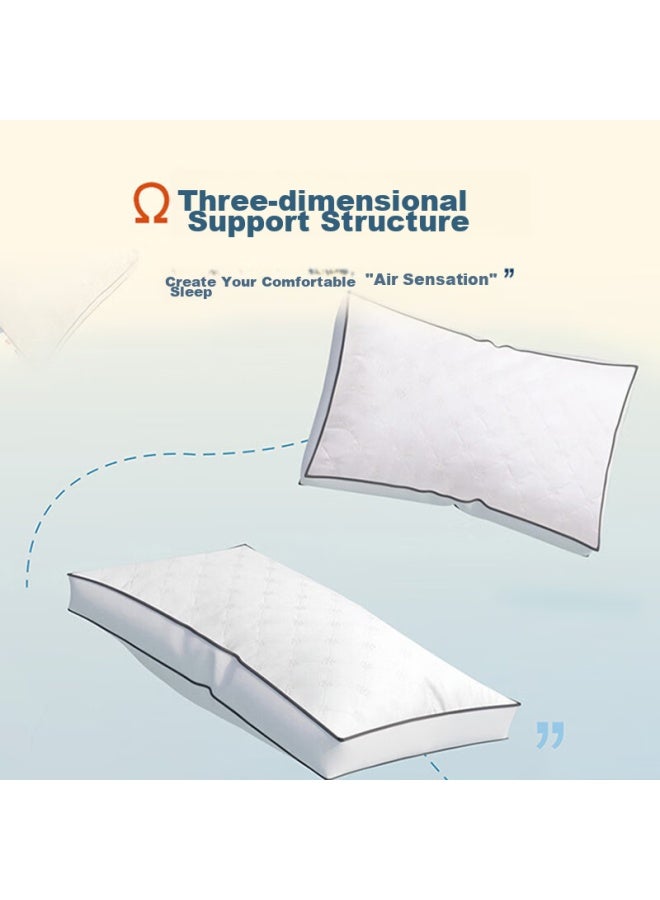 Fuanna Pillow Core, Hotel Pillow, Fiber Soft Pillow, 60s Long-staple Cotton, Class A Antibacterial, Washable, Low Pillow, 70*45cm, One Piece - Image 2