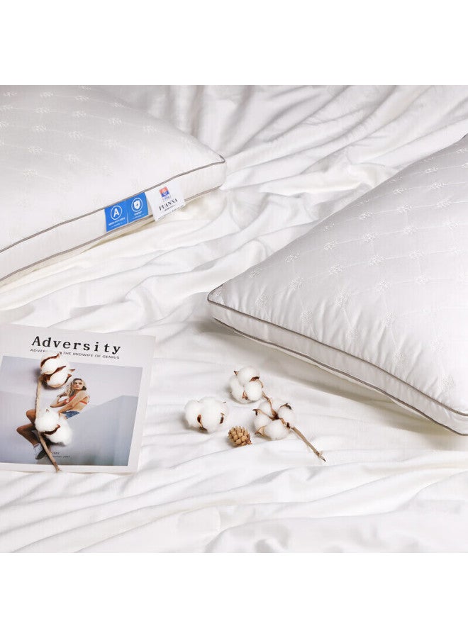 Fuanna Pillow Core, Hotel Pillow, Fiber Soft Pillow, 60s Long-staple Cotton, Class A Antibacterial, Washable, Low Pillow, 70*45cm, One Piece - Image 3