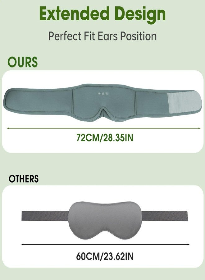 ZHENYEMEI Bamboo Cotton Sleep Mask with Bluetooth Wireless Headphones - Blackout Eye Mask for Sleeping 3D Contoured Sleep Headband Ear Muffs Lengthen & Low Noise Hook for Better Experience (Grey) - Image 5