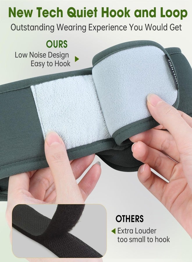 ZHENYEMEI Bamboo Cotton Sleep Mask with Bluetooth Wireless Headphones - Blackout Eye Mask for Sleeping 3D Contoured Sleep Headband Ear Muffs Lengthen & Low Noise Hook for Better Experience (Grey) - Image 4