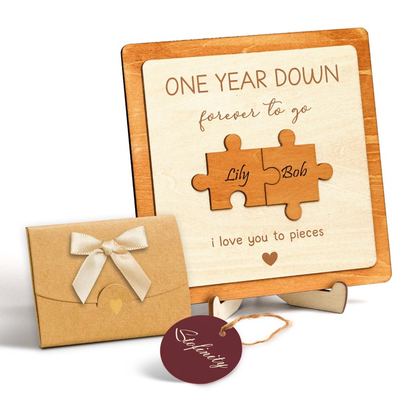 Stofinity 1 Year Anniversary Wood Gift For Boyfriend  One Year Paper Anniversary For Men 1 Year Anniversary Dating Gifts For Girlfriend Husband First Anniversary 1st Wedding Gift For Him Her Couple