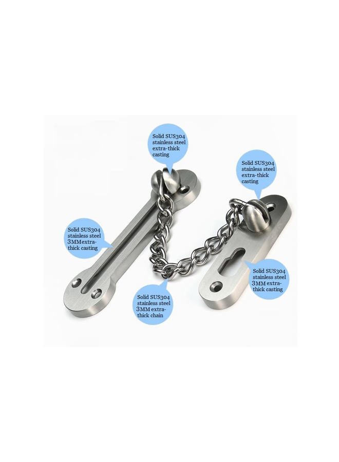 VIBORG Solid SUS304 Stainless Steel 3MM Extra-Thick Casting Heavy Duty Door Chain Door Limiter External Door Restrictor Security Lock Safety Guard Chain EK-07A-SS - Image 4