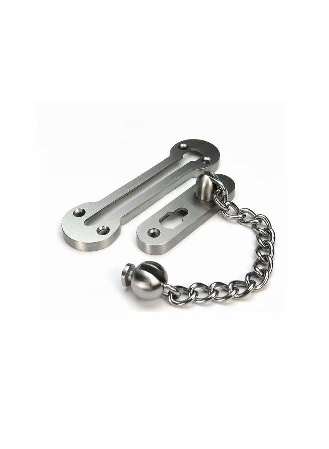 VIBORG Solid SUS304 Stainless Steel 3MM Extra-Thick Casting Heavy Duty Door Chain Door Limiter External Door Restrictor Security Lock Safety Guard Chain EK-07A-SS - Image 1