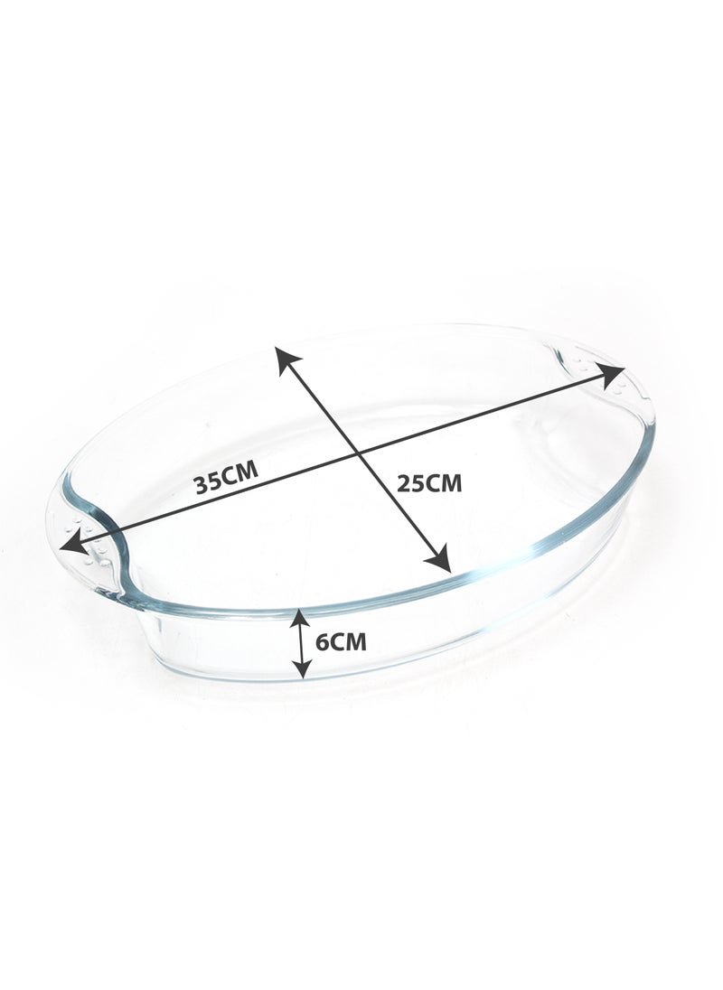 BLACKSTONE - 2.9L Oval Shape Glass Oven Dish - Premium Borosilicate Bakeware, Oven, Microwave & Dishwasher Safe, Ideal for Baking, Roasting, and Serving - Image 1