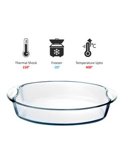 BLACKSTONE 2.9L Oval Shape Glass Oven Dish - Premium Borosilicate Bakeware, Oven, Microwave & Dishwasher Safe, Ideal for Baking, Roasting, and Serving  - Image 2