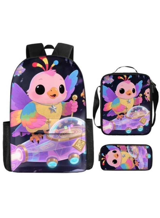 واضح من النار حقيبة ظهر + حقيبة يد + حقيبة قرطاسية | هدية موسم العودة إلى المدرسة / عطلة | مجموعة حقيبة كرتونية من ثلاث قطع، سهلة التعامل مع المناسبات المختلفة (الطلاب والأطفال ونزهات الأصدقاء وتسلق الجبال والمدرسة وما إلى ذلك) - 112 - Image 2