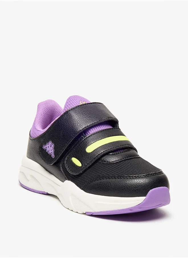 Kappa Girls' Colourblock Sports Shoes with Hook and Loop Closure