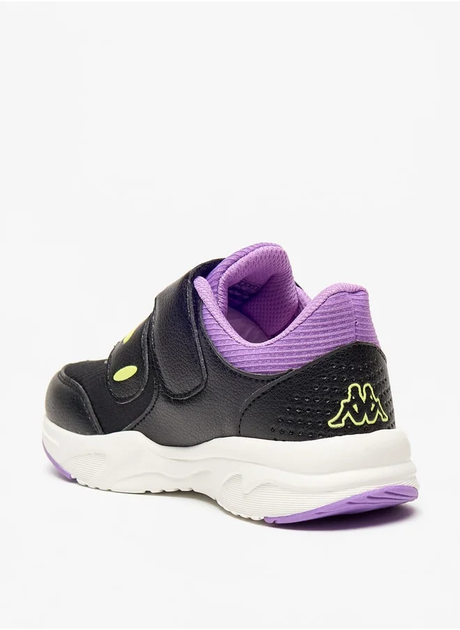 Kappa Girls' Colourblock Sports Shoes with Hook and Loop Closure